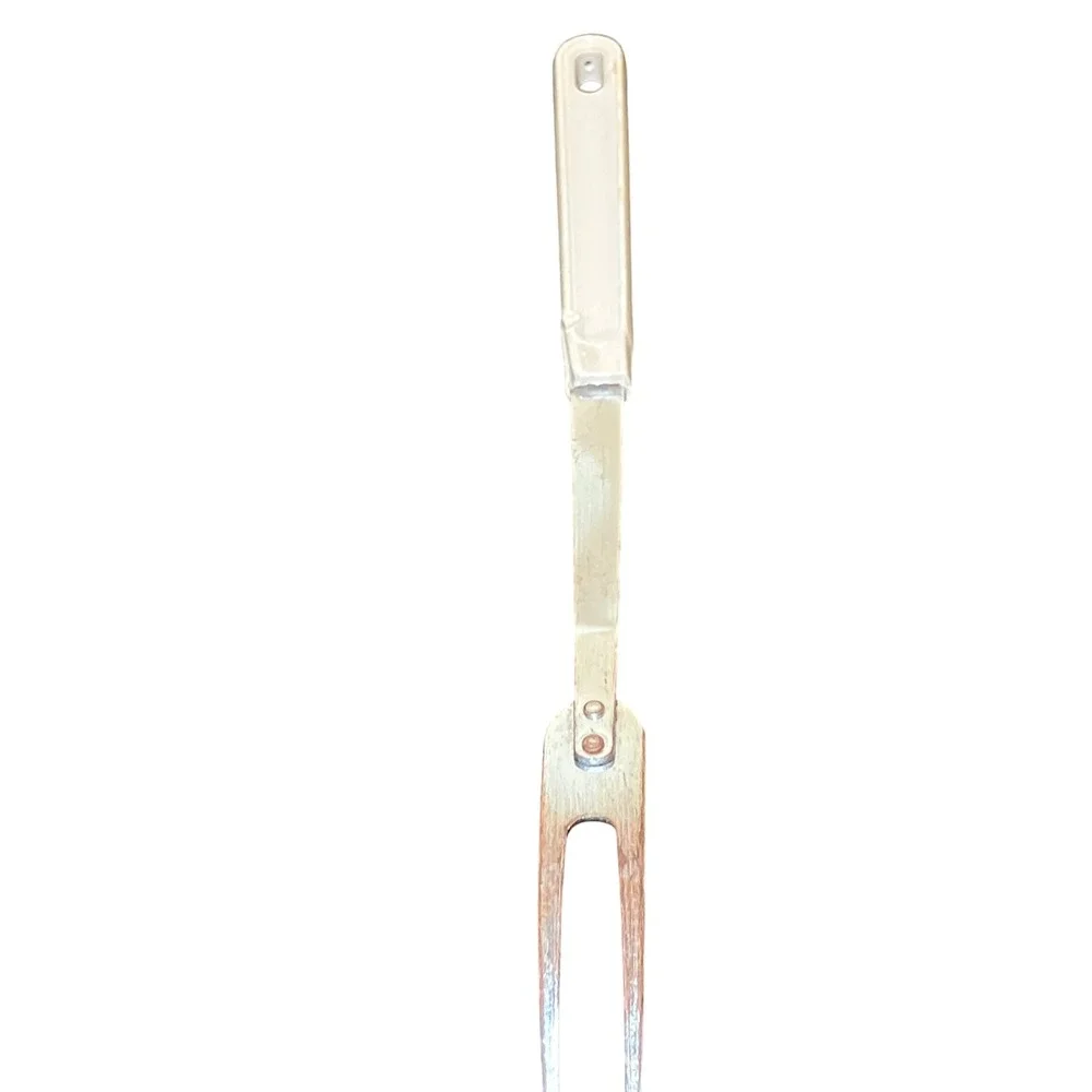 Ekco Meat Fork Vintage Stainless Steel Cream Handle USA 2-Tine Carving
